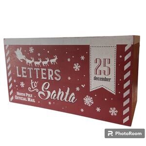 Letters to Santa North Pole General Mail Wood Box Christmas School Decor
